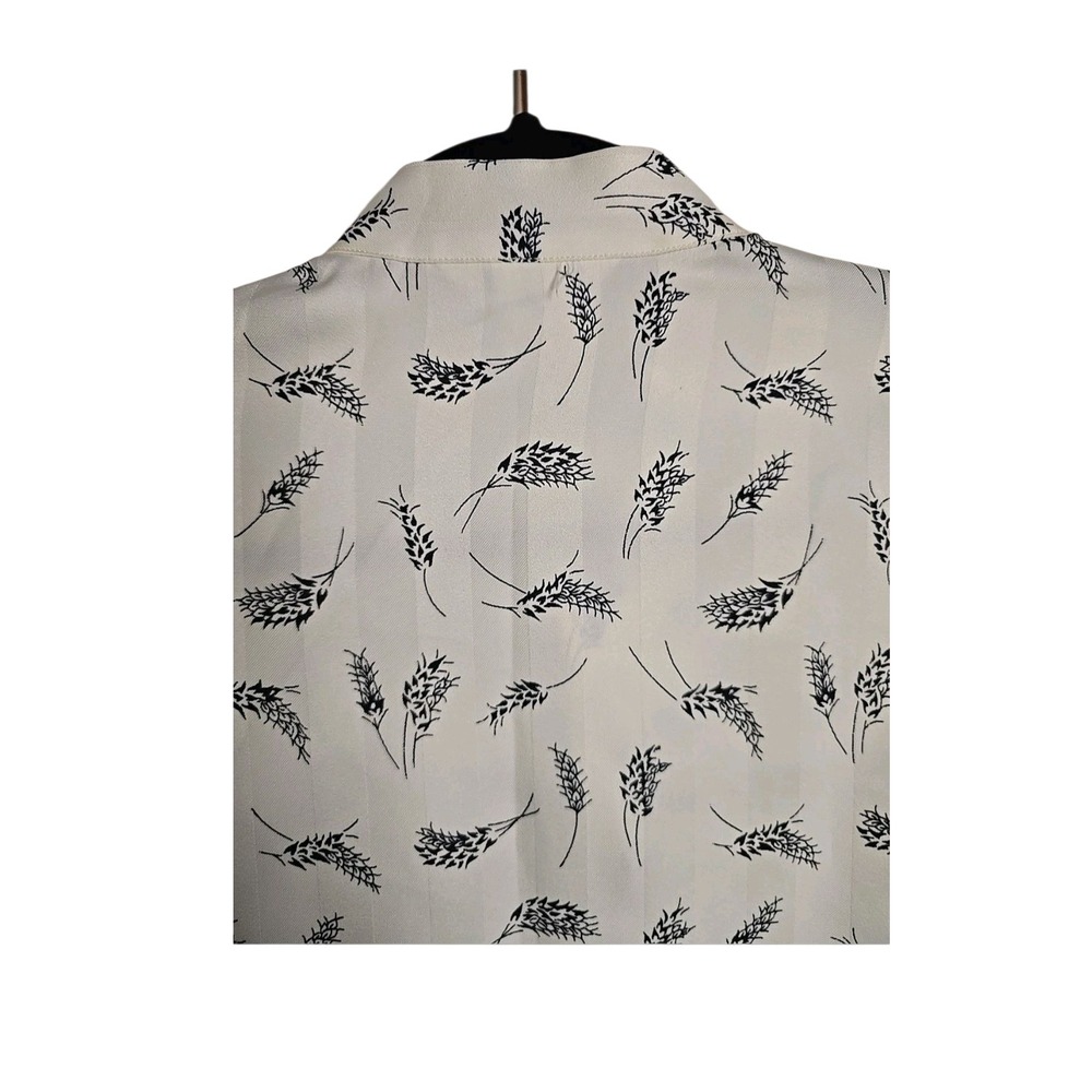 Vintage ILGWU USA‎ 70s Alice Stuart Jonathan Logan Wheat Print Frog Button Top S - Picture 6 of 12